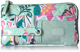 Vera Bradley Iconic RFID Ultimate Card Case, Signature Cotton, Mint Flowers