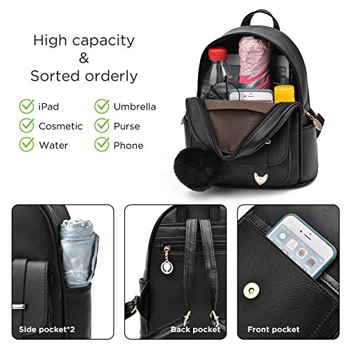 Sanviglor Women Mini Backpack Adjustable Strap Purse Multi Pockets