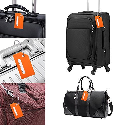 ComfiTime Luggage Tags – TSA Approved Silicone Luggage Tags for Suitcases,  Travel Bag Tags for Luggage, Baggage & Backpacks, Luggage Identifier w/  Privacy Cover, Stainless-Steel Loop, 8 Pack, Orange 