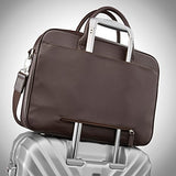 Samsonite Mens Leather Classic Slim Briefcase Dark Brown