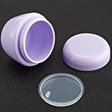 LONGWAY 1 Oz (30ML) Mini Plastic Jars with Lids and Inner Liners | Empty Lotion Containers/Travel Cream Containers - for Sugar Scrub, Cosmetic Jars & BPA Free (Pack of 12, Purple)