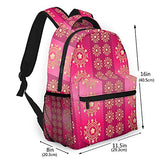 Multi leisure backpack,Fuschia Pattern, travel sports School bag for adult youth College Students