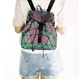 Magibag Lattice Geometric Backpack Iridescent Rainbow Rucksack School Bag Pack Teenager girl