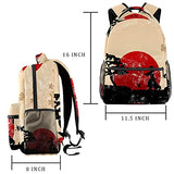 LORVIES Retro Japanese Martial Lightweight School Classic Backpack Travel Rucksack for Girls Women Kids Teens