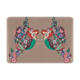 Mermaid Flower Genuine Leather UAS Passport Holder Travel Wallet Cover Case