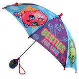 Shopkins Girls' Little Assorted Character Rainwear Umbrella, blue/purple, Age 3-7