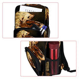 LORVIES Hedgehog Playing Violin School Bag for Student Bookbag Women Travel Backpack Casual Daypack Travel Hiking Camping