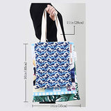 Jurassic Decor canvas messenger bag Large Fish is Caught By A Suchomimus Dinosaur Flying