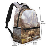 Multi leisure backpack,Grizzly Bear In The Rocky Mountains, travel sports School bag for adult youth College Students