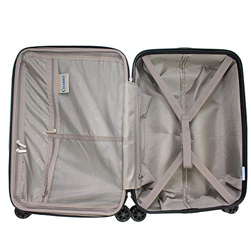 Chariot Crystal 3-Piece Expandable Lightweight Spinner Luggage Set ...