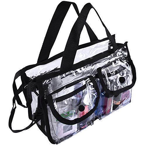 Buy Relavel Clear Makeup Bags, Cosmetic Travel Bag with Zipper, Portable  Clear Toiletry Bag for Women, Waterproof Double Layer Makeup Case Organizer  (Black) Online at desertcartINDIA