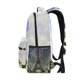 Backpack Travel Paris Watercolor School Bookbags Shoulder Laptop Daypack College Bag for Womens