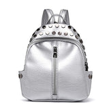 Women Kids Mini Rivets Waterproof Leather Backpack Casual Daypack Shoulder Bag