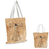 Human Anatomy canvas messenger bag Medieval Vitruvian Man Crosshatching Famous Italian Painting