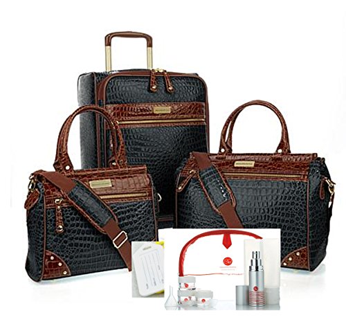 Brown Crocodile Skin Luggage Set – Tote&Carry
