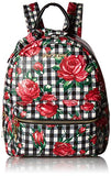 Betsey Johnson Gingham Bow Backpack, black floral