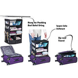 Suitcase Organizer | Durable Portable Travel Packing System Hanging Luggage Cube (Black)