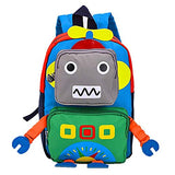 TeMan Kids Backpack Kindergarten Cartoon Schoolbag Robot (Green)