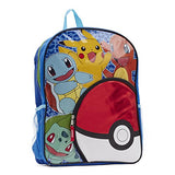 Pokemon Big Boys Pokeball Pocket 16" Backpack, Yellow/Blue, 16