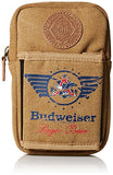 Budweiser by Buxton Men's Eagle Wings Belt Utility Pouch Accessory, beige,