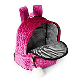 Luv Betsey Johnson Keegs Star Quilted Velour Backpack, Fuchsia