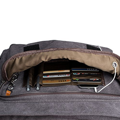 ESTARER Computer Messenger Bag 17-17.3 Inch Water-resistant Canvas Laptop  Shoulder Bag for Travel Work College New Version, Grey