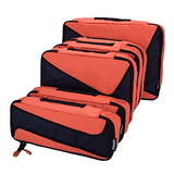 6 Set Packing Cubes - 3 Various Sizes Luggage Packing Organizers For Travel (Orange)