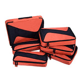 6 Set Packing Cubes - 3 Various Sizes Luggage Packing Organizers For Travel (Orange)