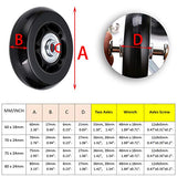 OwnMy 60mm x 18mm Luggage Suitcase Replacement Wheels, Rubber Swivel Caster Wheels Bearings Repair Kits, A Set of 2