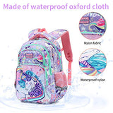 Unicorn Backpack for Girls, Kids School Backpack with Insulated Lunch Box, 16 Inch Preschool Backpack Matching Lunch Box Pencile Case, Primary Elementary Kindergarten BookBag Set - Purple