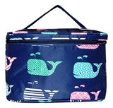 Fashion Print Soft Case Cosmetic Bag Can Be Personalized Or Monogrammed (Navy Whale)