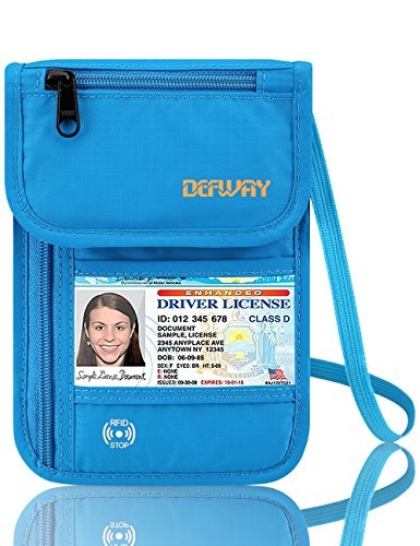 Amazon.com | RFID Blocking Neck Wallet Travel Pouch - Passport Holder with  5 Extra Sleeves | Travel Wallets