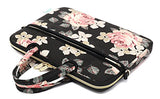 kayond Black Rose Canvas Fabric 13.3 inch Shoulder Bag