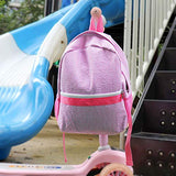 Seersucker Backpack Toddler with Pockets,Mini backpack for Preschool Kids,Kindergarten Kids Backpack(Pink)