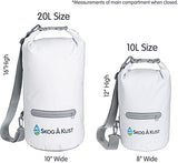 Såk Gear DrySåk Waterproof Dry Bag (10 Liter & 20 Liter, Black 2-Pack)