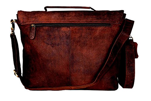 Retro Buffalo Hunter Leather Laptop Messenger Bag Office Briefcase ...