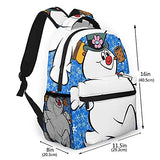 Multi leisure backpack,Frosty The Cute Pig Snowman, travel sports School bag for adult youth College Students