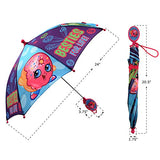 Shopkins Girls' Little Assorted Character Rainwear Umbrella, blue/purple, Age 3-7