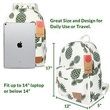 FITMYFAVO Backpack for Teens with Multi-Pockets | Bookbag Daypack Travel Bag (Pineapple)