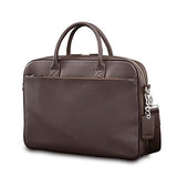 Samsonite Mens Leather Classic Slim Briefcase Dark Brown