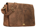 Dh Rohtaang Leather Messenger Bag For Men / Women Leather Laptop Messenger Briefcase Satchel Brown