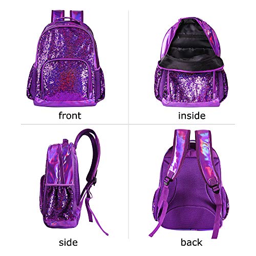 Camo Sequin Backpack Bag School Kids 16" Girls Front Pocket