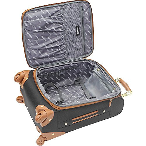 Steve Madden Designer Luggage Collection - Lightweight Softside Expandable Suitcase for Men & Women - Durable 20 inch Carry on Bag with 4-Rolling