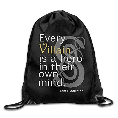 Tom Hiddleston Loki Every Villain Is A Hero Drawstring Backpack Bag