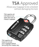 Tsa Approved Luggage Locks, Fosmon (4 Pack) Open Alert Indicator 3 Digit Combination Padlock