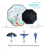 ZOMAKE Double Layer Inverted Umbrella Cars Reverse Umbrella, UV Protection Windproof Large Straight