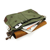 GEARONIC TM Men's Vintage Canvas Leather Messenger Bag Satchel School Military Shoulder Travel