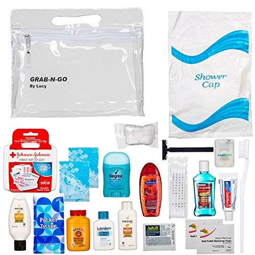 Women's Ultimate Travel Toiletries Bag | Shampoo, Conditioner, Body Wash,  Bar Soap, Deodorant, Toothbrush, Toothpaste, Floss, Nail Polish Remover