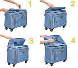 Biaggi Luggage Lift Off Expandable Carry-on to Check In, Denim Blue