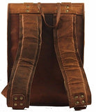 Urban Dezire Men's Leather Vintage Roll On Laptop Backpack Rucksack